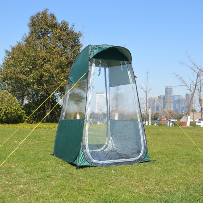 Single Foldable Outdoor Fishing Rainproof Sunshade Tent with Double-Doors (Green)