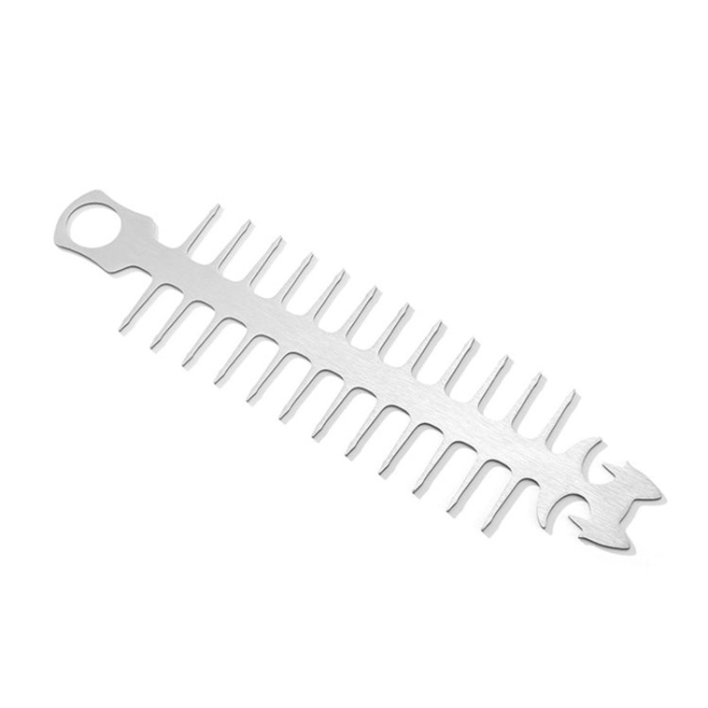 Outdoor Fish Bone Barbecue Steak Stainless Steel Barbecue Stick (Cat Face Style)