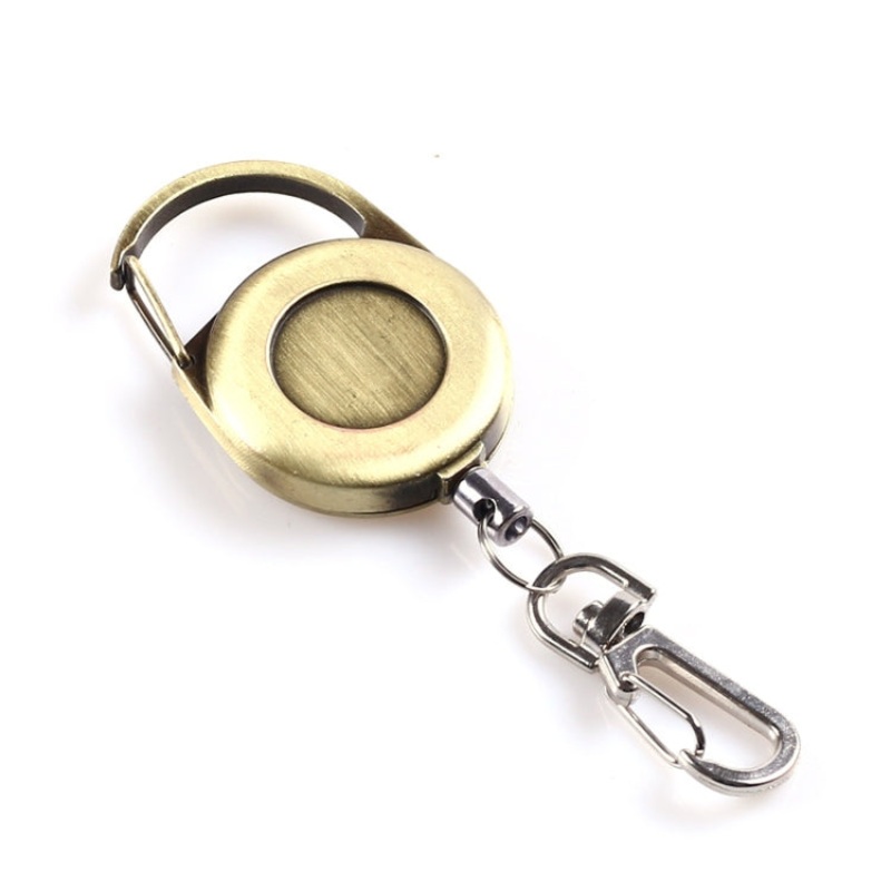 Outdoor Mountaineering Metal Retractable Key Chain (Rusty Yellow)