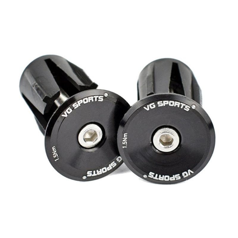 2pairs Aluminum Alloy Bicycle Expansion Handlebar Plug(Black)