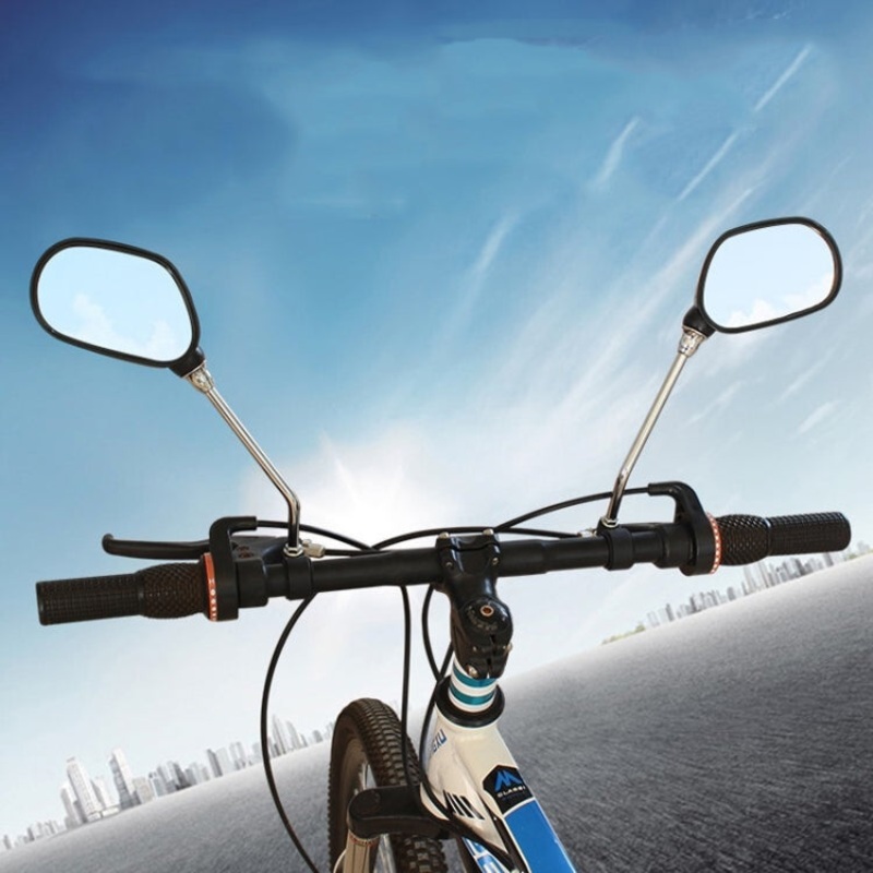 2pcs Bicycle Rearview Mirror Riding Mountain Car Reflector Reversing Mirror (Red, Blue)