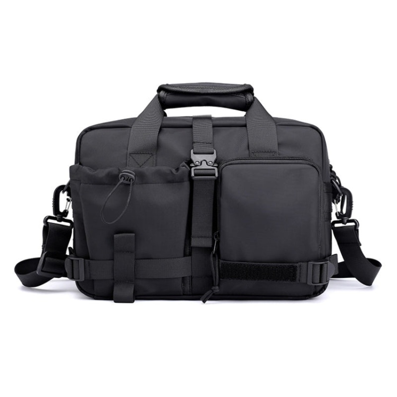 Casual Large Capacity Messenger Bag Handle Computer Bag Men (Black)