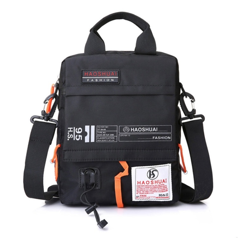Handheld Crossbody Bag Outdoor Waterproof Cloth Bag (Black) for Men