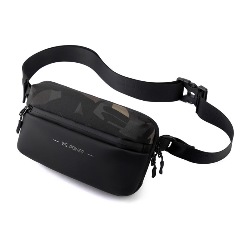 Men Chest Bag Outdoor Travel Waist Bag Minimalist Shoulder Bag (Camouflage)