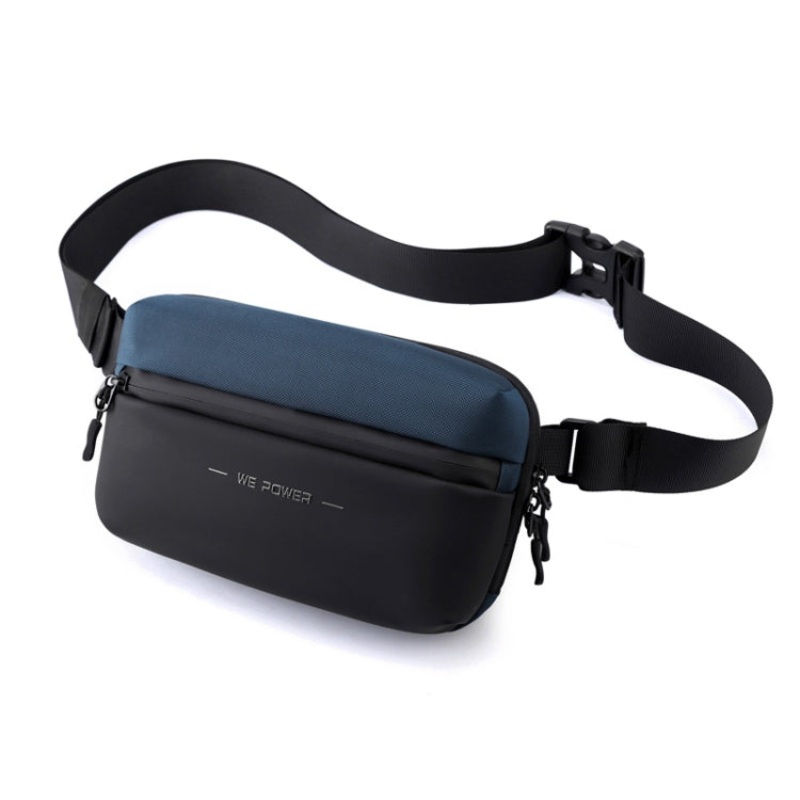 Men Chest Bag Outdoor Travel Waist Bag Minimalist Shoulder Bag (Dark Blue)