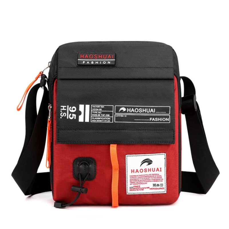 Men Crossbody Bag Sports Casual Shoulder Bag (Brick Red)
