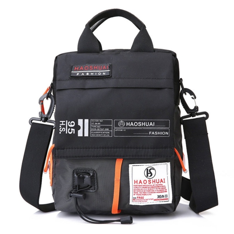 Men Handheld Crossbody Bag Outdoor Waterproof Cloth Bag Grey (One Size)