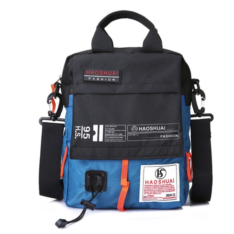 Men Handheld Crossbody Bag Outdoor Waterproof Cloth Bag (Light Blue)