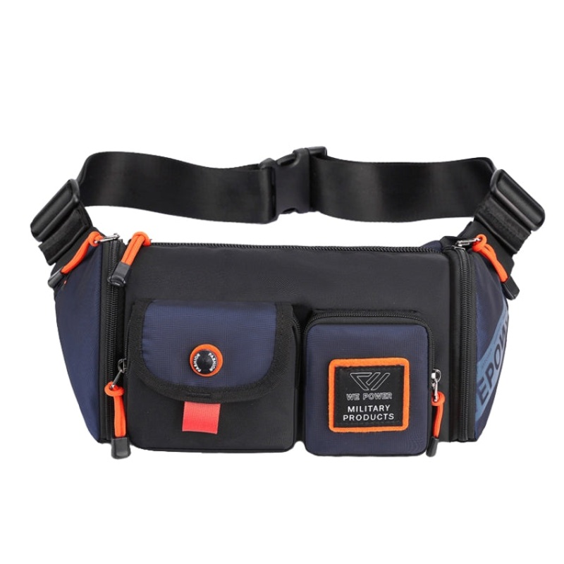 Men Leisure Waterproof Chest Bag Messenger Large Capacity Commute Bag(Dark Blue)