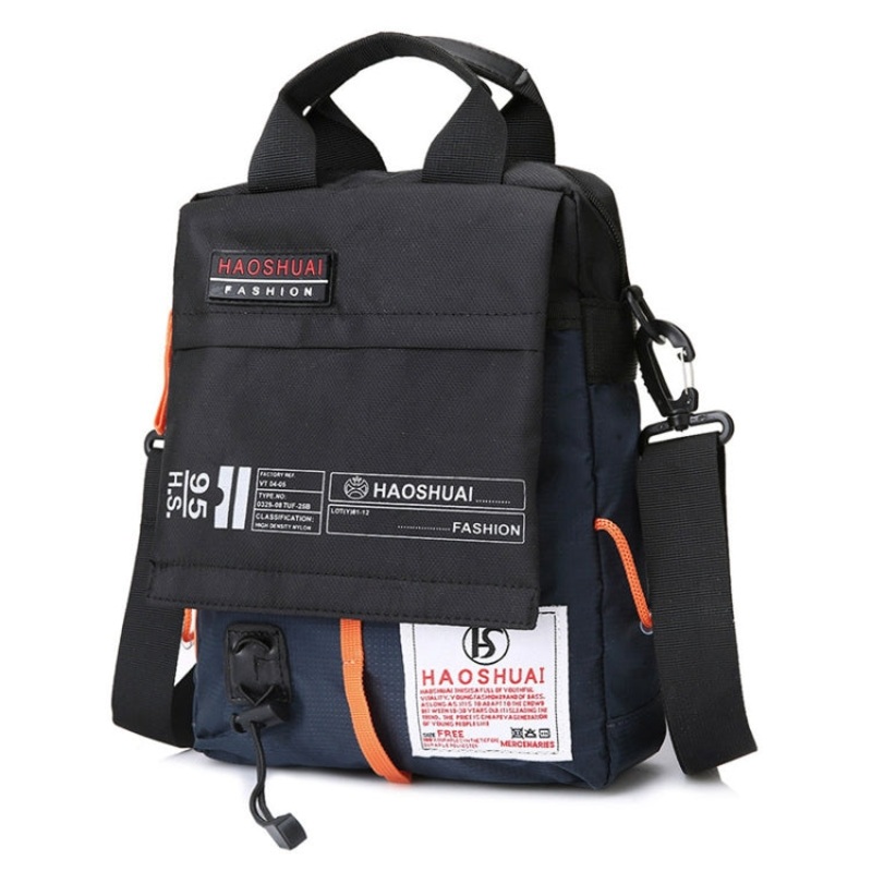 Men Waterproof Crossbody Bag Outdoor Cloth (Dark Blue)