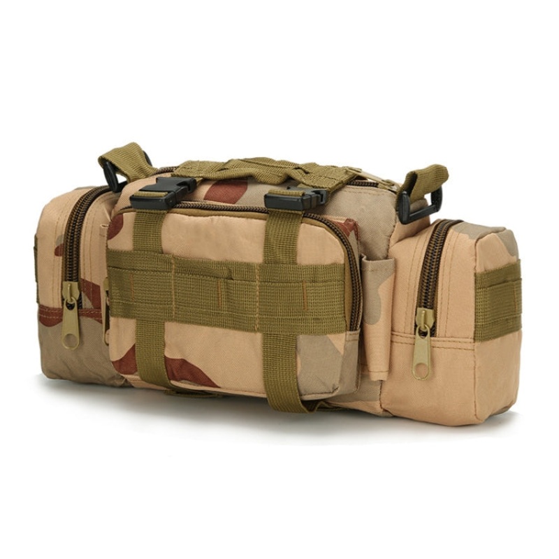 Sports Outdoor Fishing Waterproof Waist Bag Photography Multifunctional Bag (Sand Camouflage)
