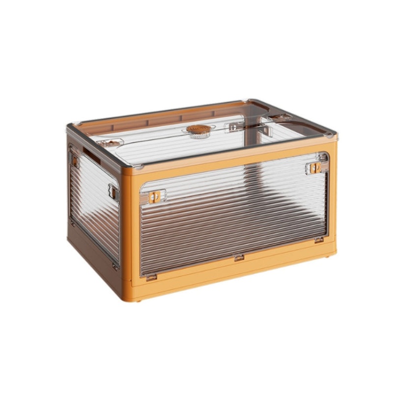 Folding Outdoor Camping BBQ Snacks Slider Storage Box, Small Size (Yellow)