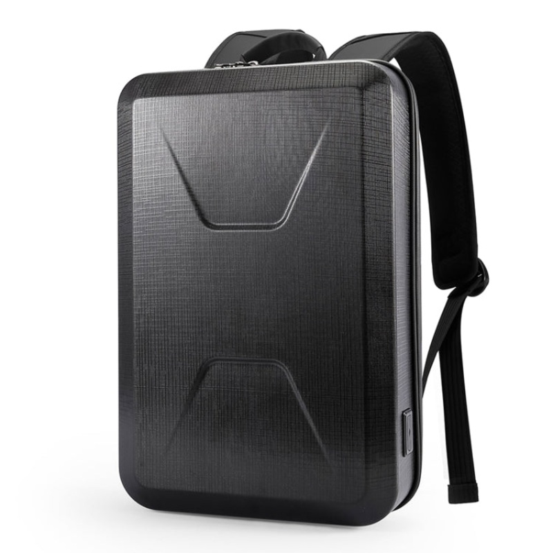Hard Shell Gaming Computer Business Waterproof Men Backpack (Black)