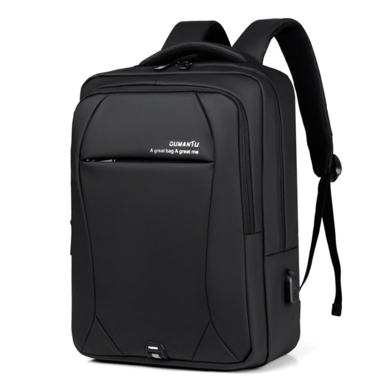 Large Capacity Waterproof Computer Backpack (Leather Film Black)