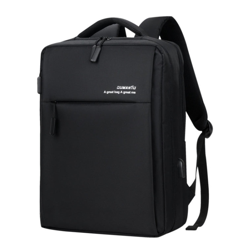 Men Cotton Linen Backpack Leisure Waterproof Outdoor Travel Bag (Black)