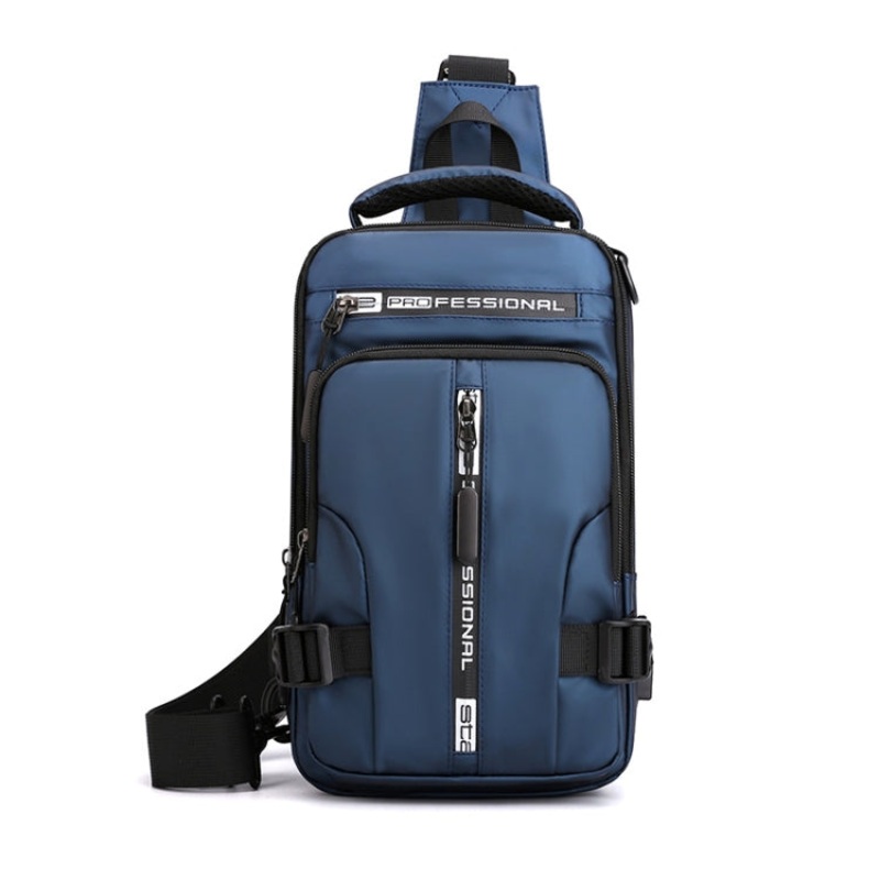 Men Multifunctional Chest Bag Shoulder Messenger Bag (Dark Blue)