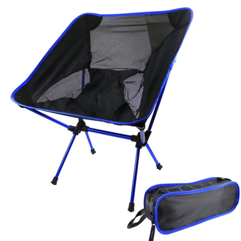 Outdoor Camping Lounge Beach Portable Folding Chair (Dark Blue)