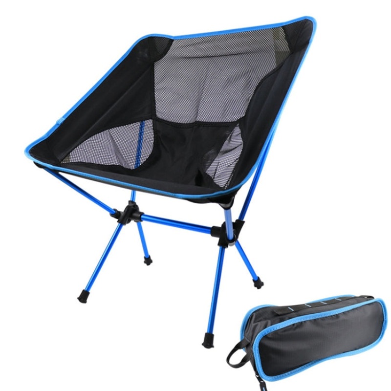Outdoor Camping Lounge Beach Portable Folding Chair (Sky Blue)