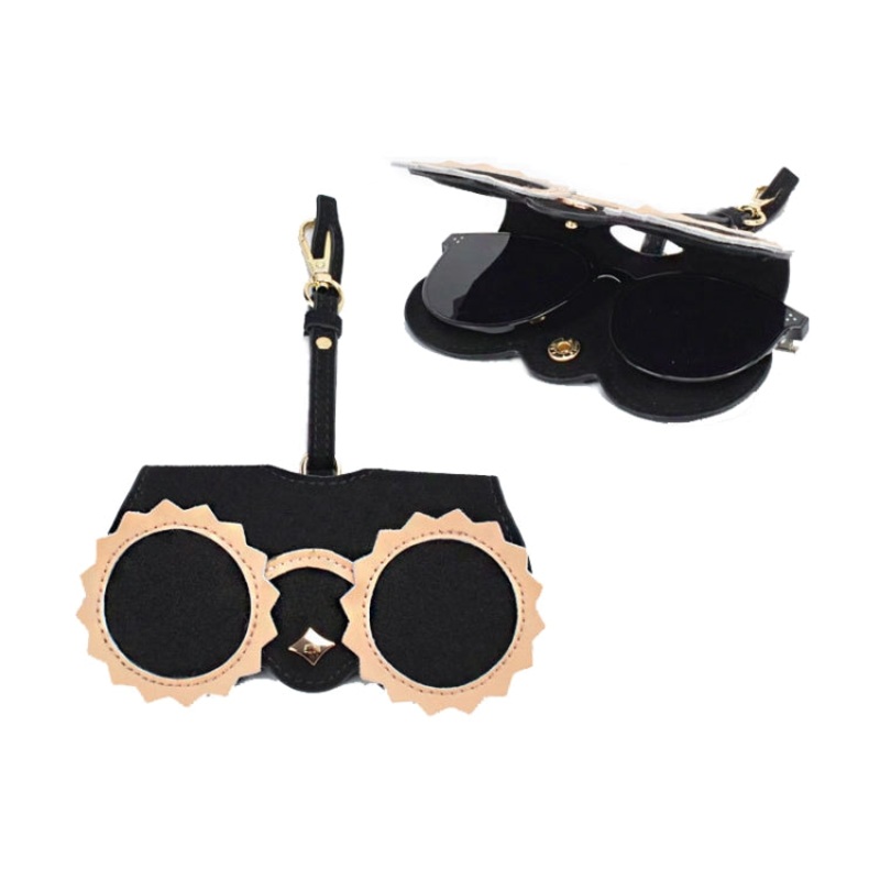 PU Sunglasses Bag Cute Quirky Sunglasses Box(Sun)