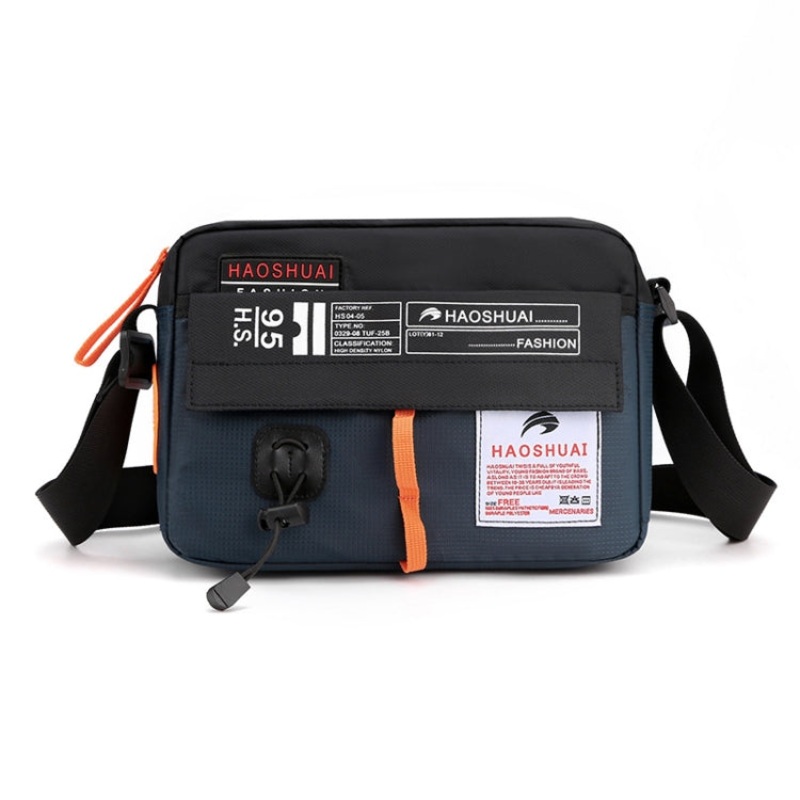 Sports Leisure Men Outdoor Waterproof Nylon Shoulder Bag (Dark Blue)