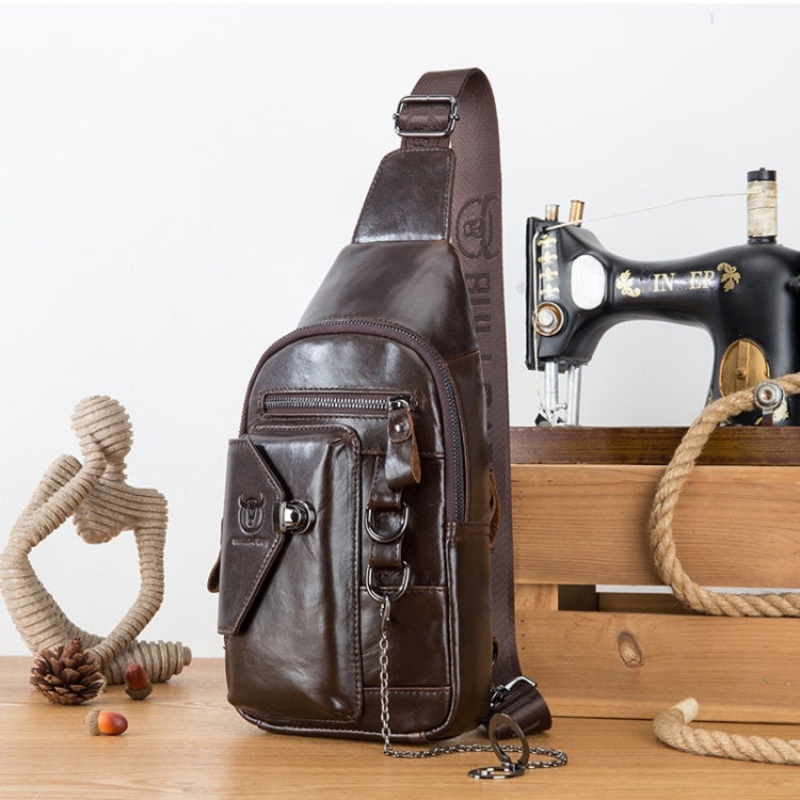Large Capacity Waterproof Chest Bag with Phone Holder (Coffee)