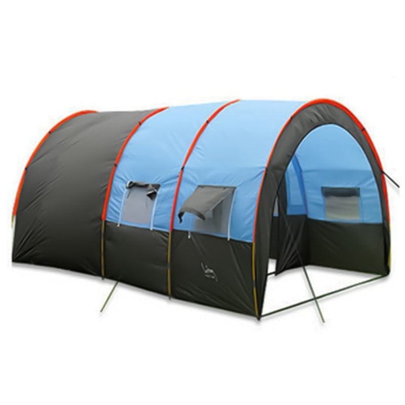 Ultralarge 5-8 Person Double Layer Waterproof Group Camping Tunnel Tent (Sizes: 5, 6, 7, 8)
