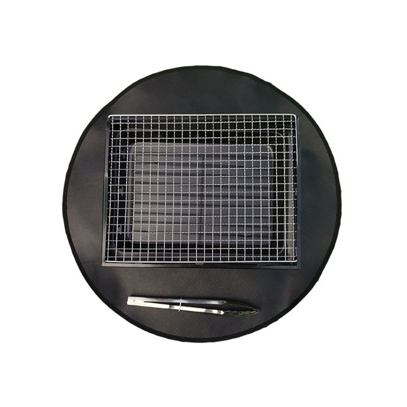 Fireproof Grill Mat Fiberglass High Temperature Resistant Camping Mat 32 Inches (black)