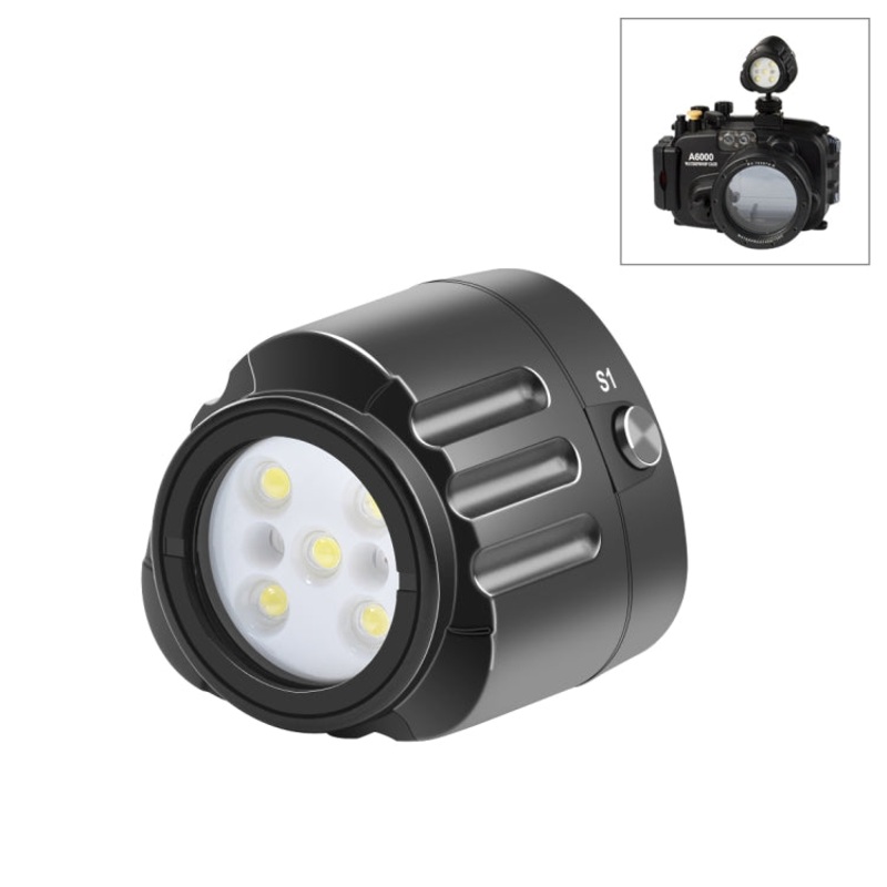 PULUZ 40m Underwater LED Photography Fill Light 1000LM 3.7V/1100mAh Diving Light for GoPro, Insta360, DJI and Other Action Cameras (Black)
