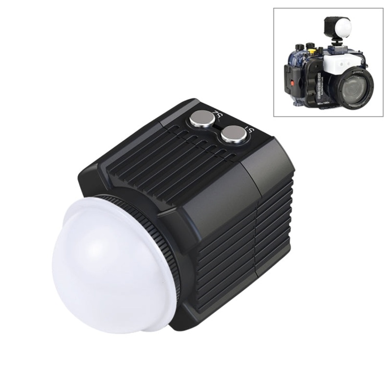 PULUZ 60m Underwater LED Photography Fill Light 7.4V/1100mAh Diving Light for GoPro, Insta360, DJI and Other Action Cameras (Black)