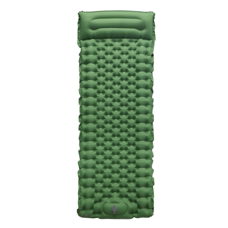 Inflatable Camping Sleeping Pad Outdoor Waterproof Single Travel Cushion (Army Green)