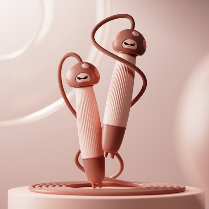 T004 Cartoon Silicone Adjustable Student Skipping Rope, Style: PVC Rope (Brown)