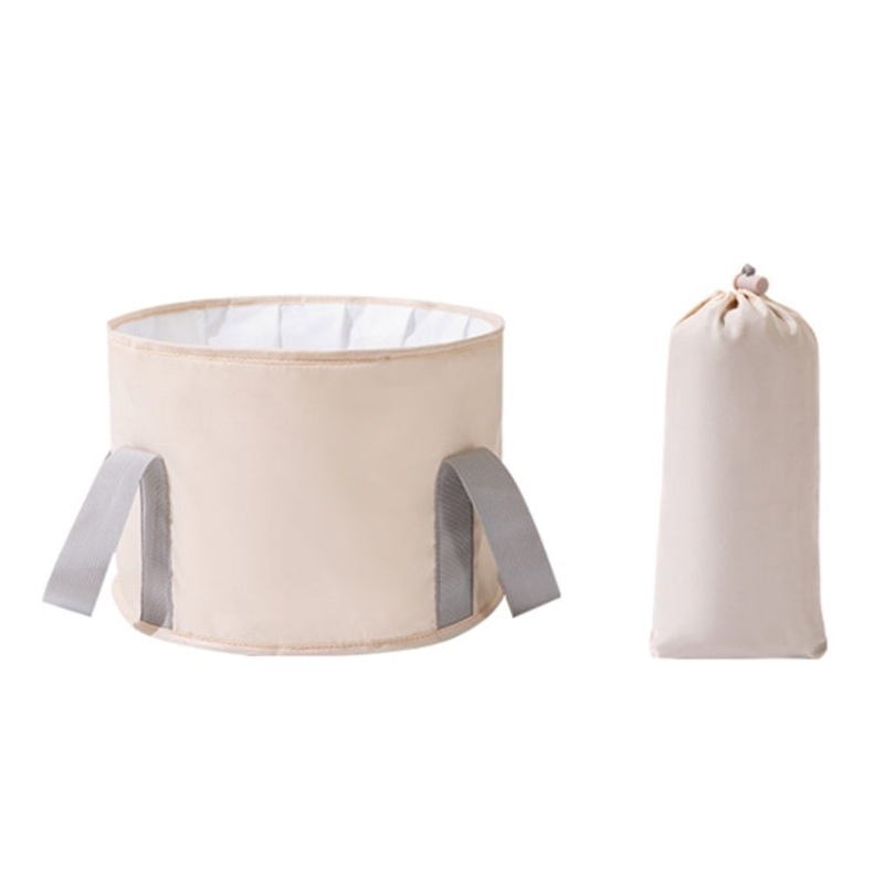 Travel Portable Folding Multifunctional Outdoor Basin Bag (Beige Small)