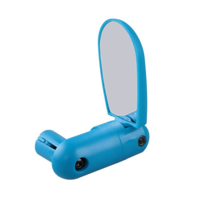 Adjustable Bicycle Flat Rearview Mirror Cycling Accessories (Blue) - 2 Pairs