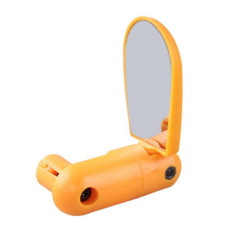 Adjustable Bicycle Flat Rearview Mirror Cycling Accessories (Yellow) - 2 Pairs