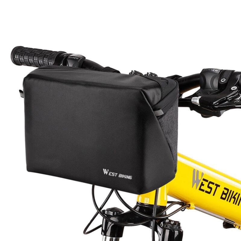 Bicycle Handlebar Bag Multi-function Messenger Scooter Head Bag (Black)
