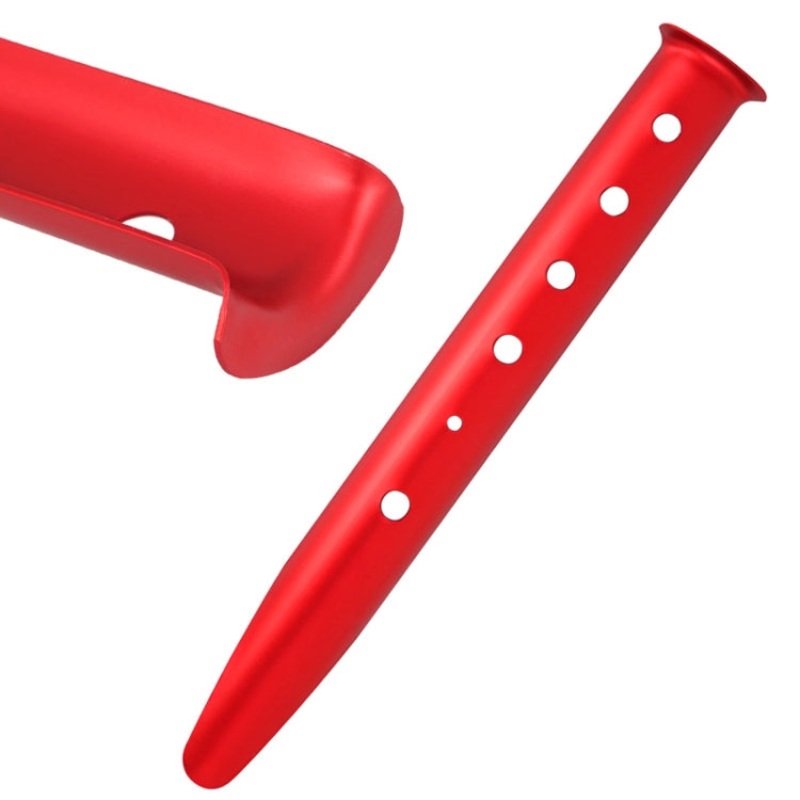Outdoor Camping Tent Aluminum Alloy Tubular Ground Nails (Red)