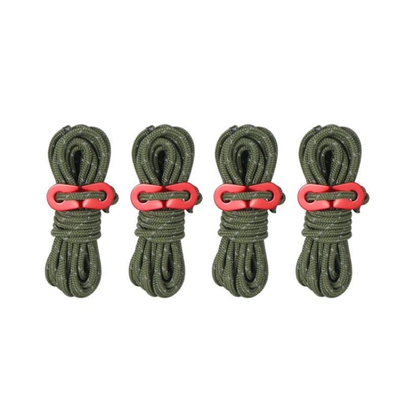 Reflective Wind-Proof Camping Support Rod Set (Army Green) for Outdoor Camp