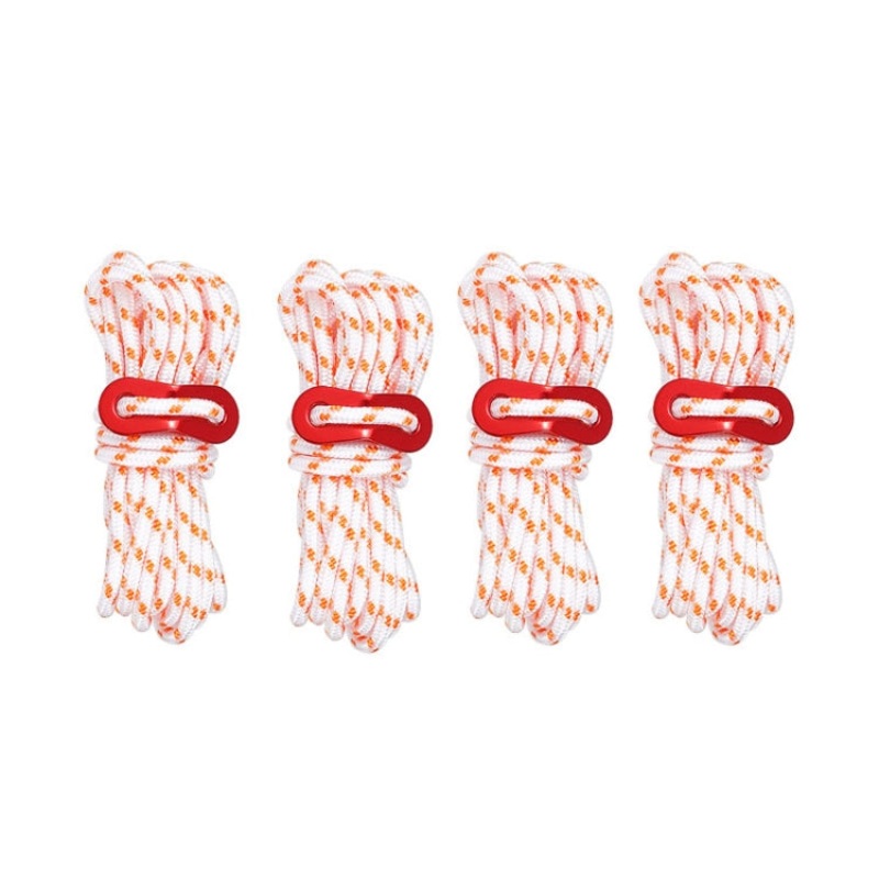 Set of 4 Outdoor Camp Reflective Wind-Proof Camping Support Rods (White)