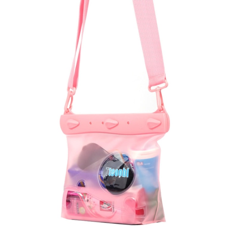 Waterproof One-Shoulder Crossbody Drifting Diving Bag Sundries Storage Bag Medium (Pink)