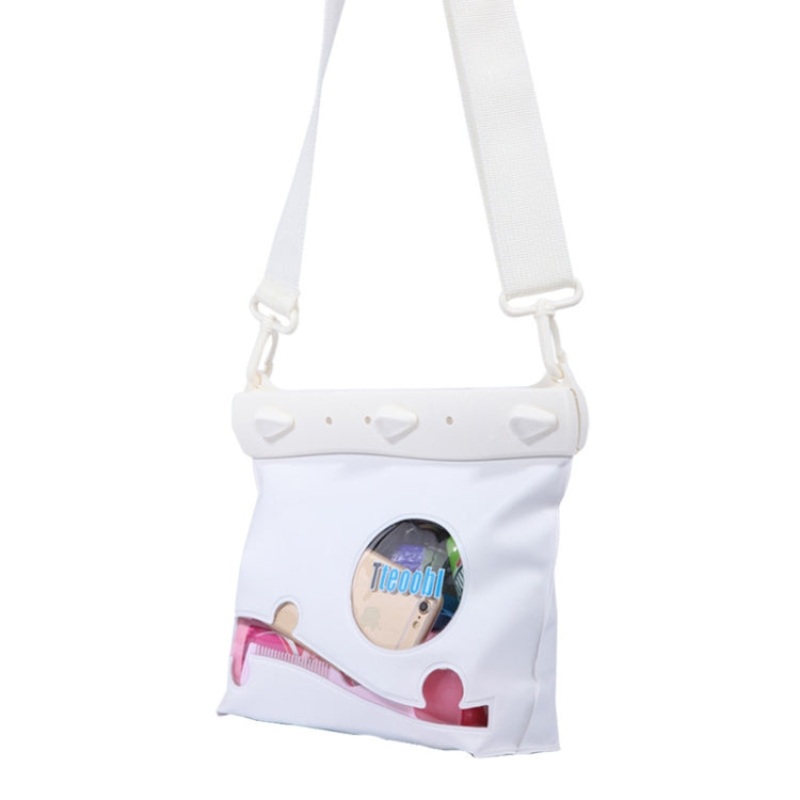 Waterproof White One-Shoulder Crossbody Drifting Diving Bag Sundries Storage Medium Size (S)