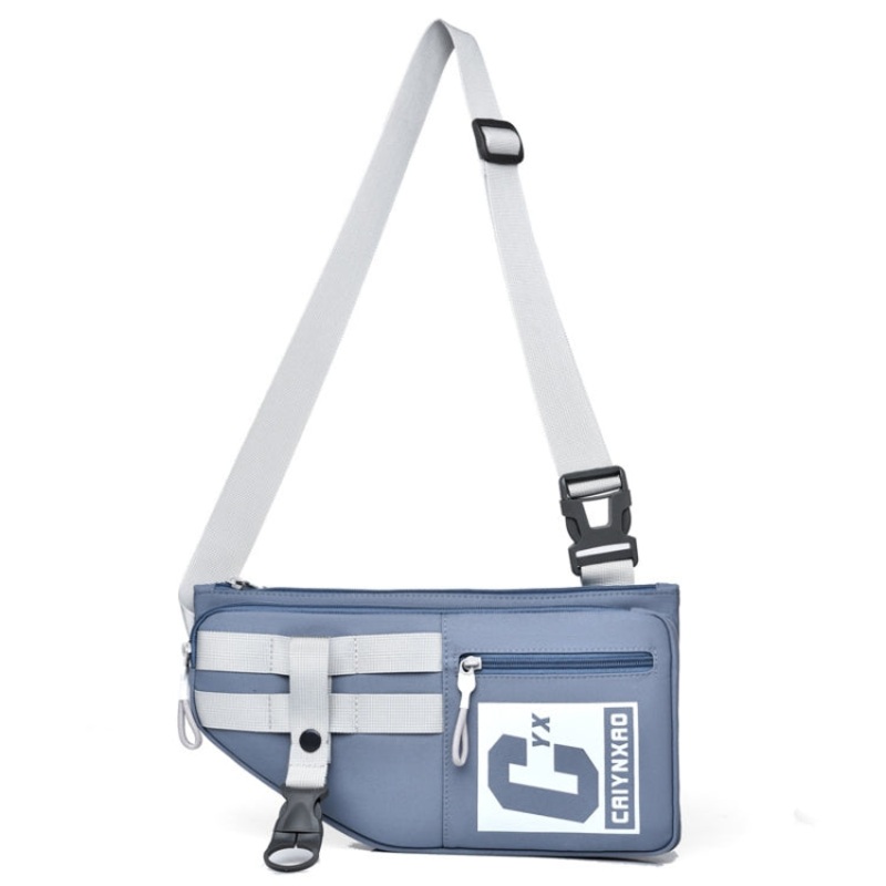 Large Capacity Multi-pocket Sports Single-shoulder Bag (Light Blue)