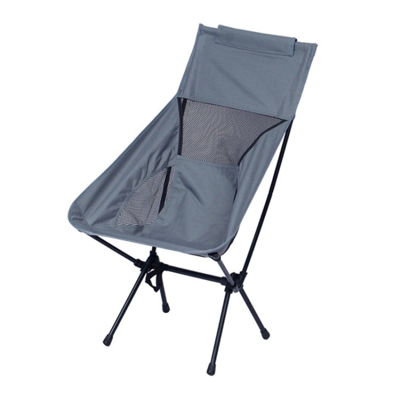 Large Outdoor Portable Folding Chair for Camping, Beach, and Leisure Activities (Grey)