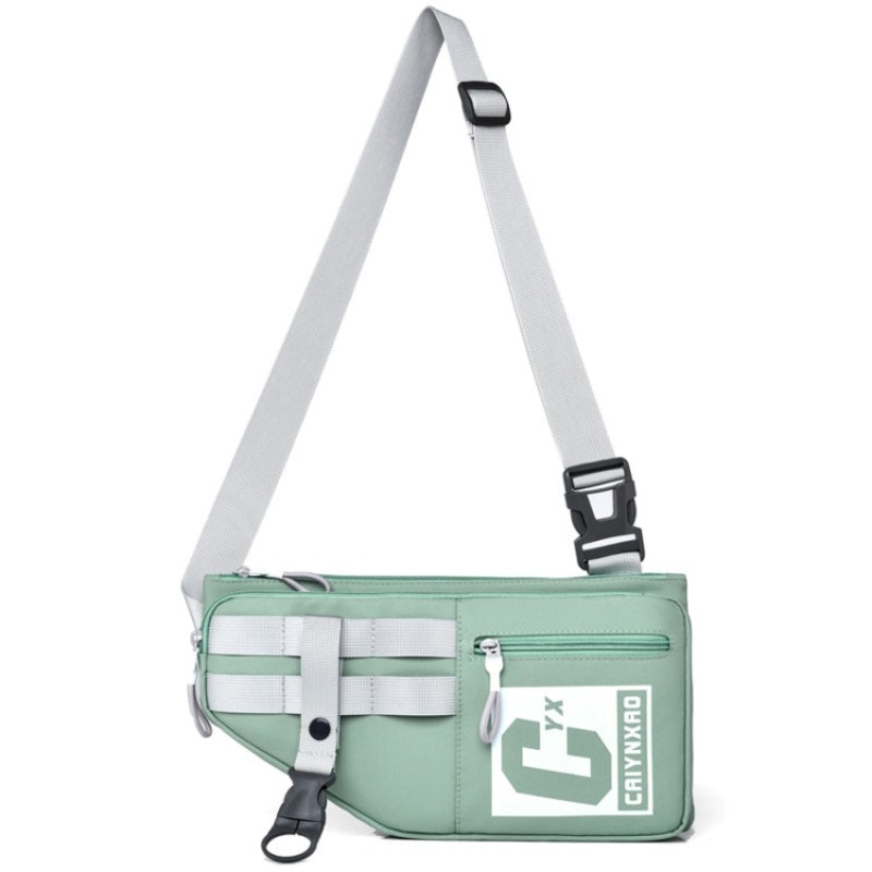 Multi-pocket Large-capacity Sports Single-shoulder Bag Green (One Size)