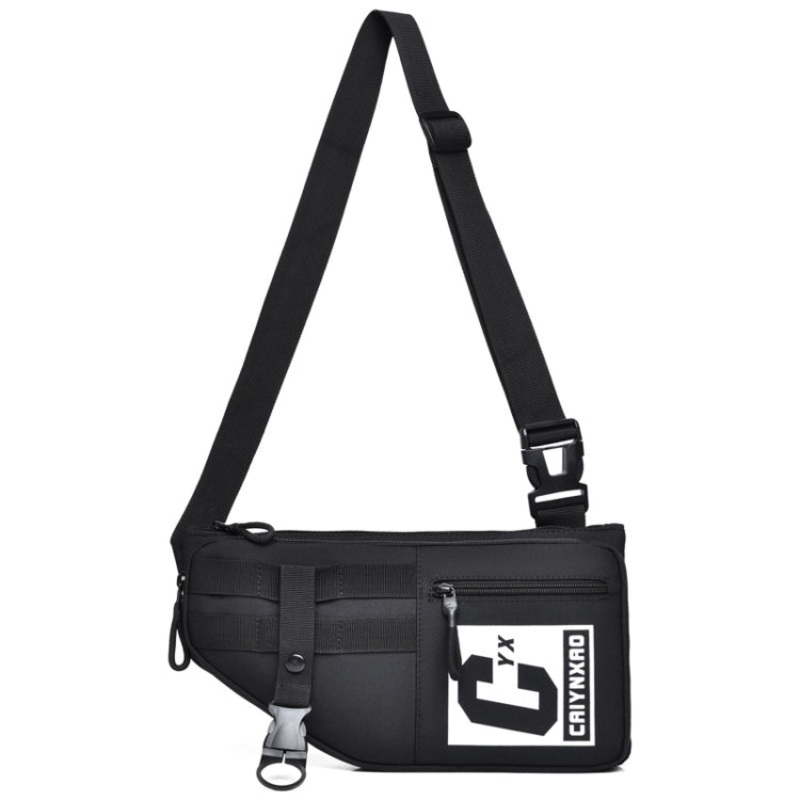 Multi-pocket Large-capacity Sports Single-shoulder Bags Black (2502)