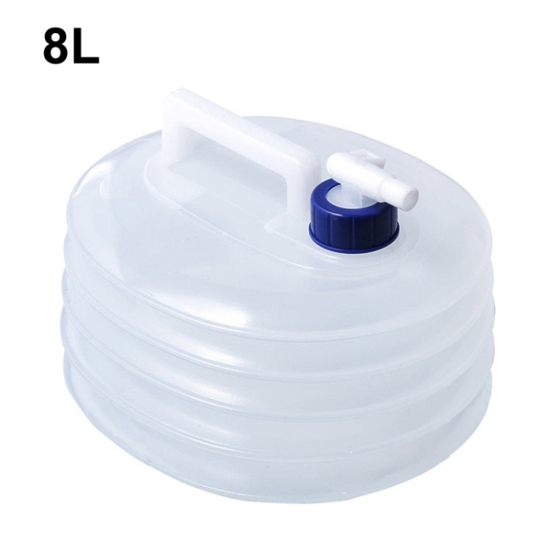 Pe Folding Water Bag Shrink Bucket Outdoor Portable Water Bottle, Capacity: 8L Blue Cover
