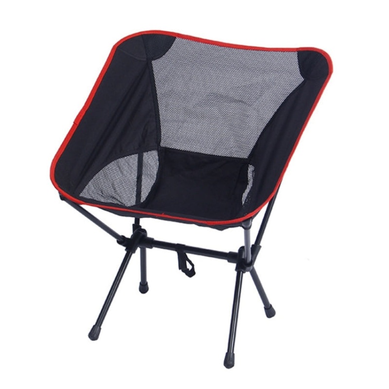 Portable Folding Beach Chair for Camping Leisure (Black)