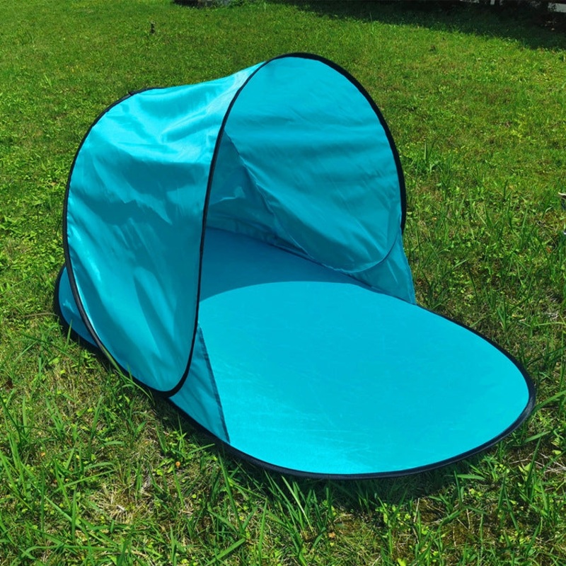 Single Leisure Sunscreen Tent Wire Beach Tent Thicken Sky Blue (color: thicken sky blue)