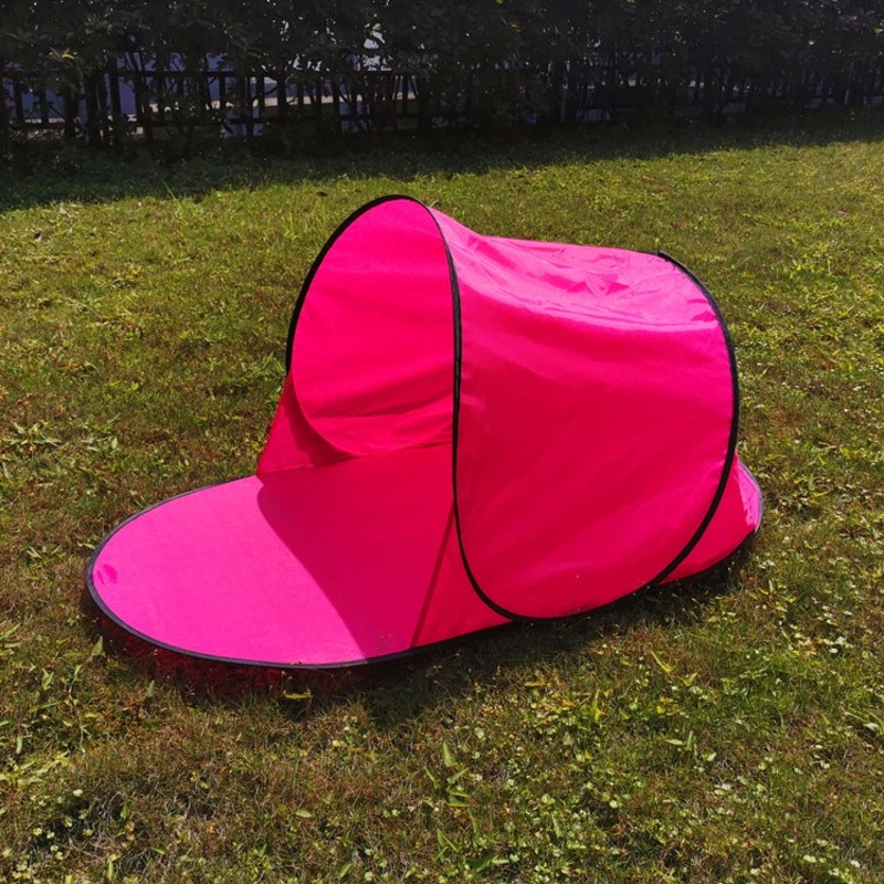 Sunscreen Tent Beach Tent Thicken Rose Red (single leisure, wire tent)