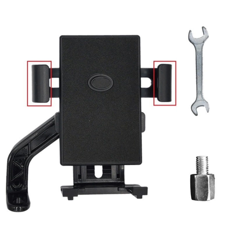 Universal Bicycle Motorcycle Electric Vehicle Mobile Phone Holder Rearview Mirror Wrench Screw (*x*x), Black