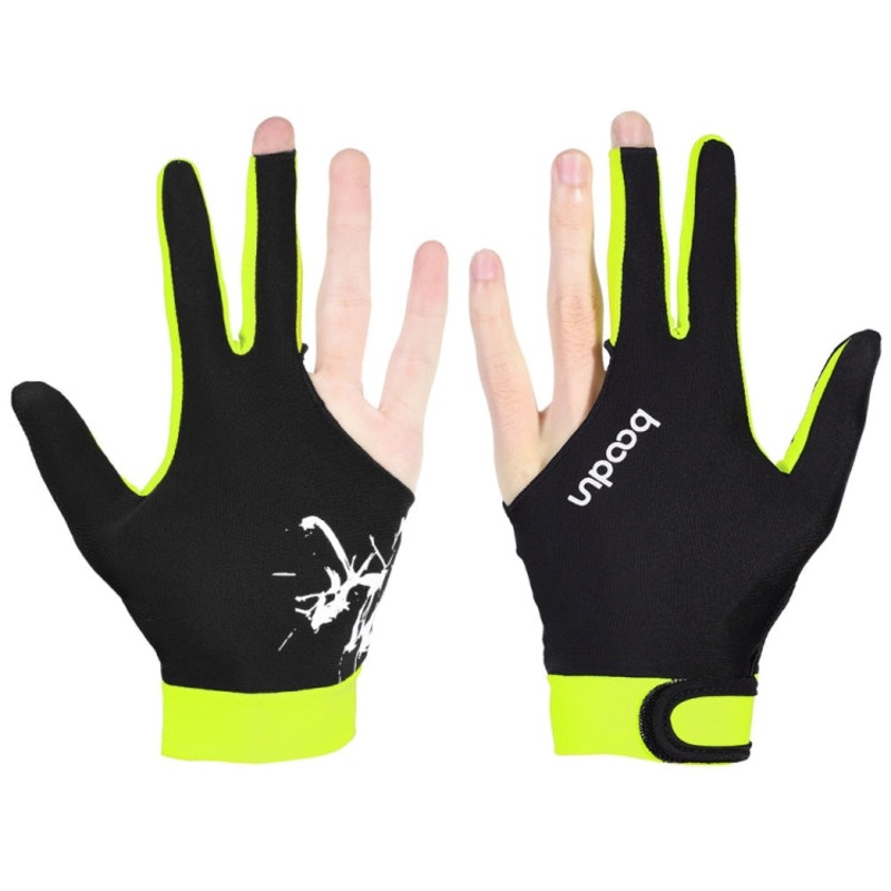 BOODUN M050912 Thin Breathable Men and Women Billiards Three Finger Single Gloves, Size:L(Dark Yellow)
